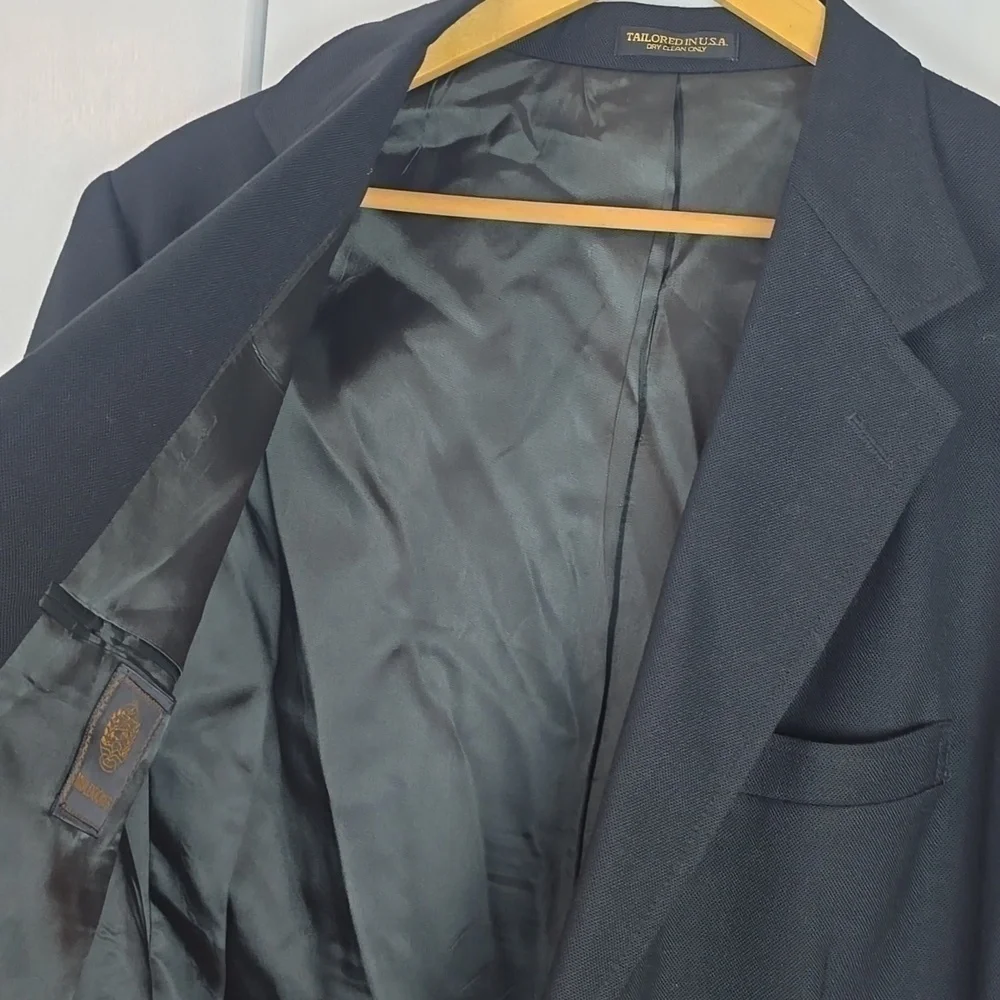 Muldoons |Mens Navy and Brass Suit Jacket Coat Preppy Dressy Sz.42r